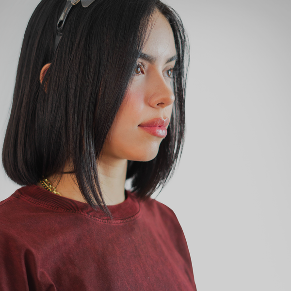 OVERSIZE ACID WASH VINO TINTO