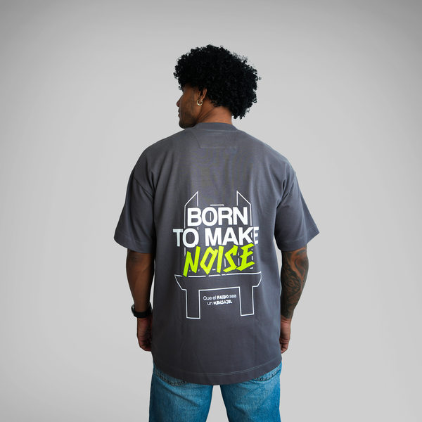 OVERSIZE ESTAMPADA MAKE NOISE GRIS