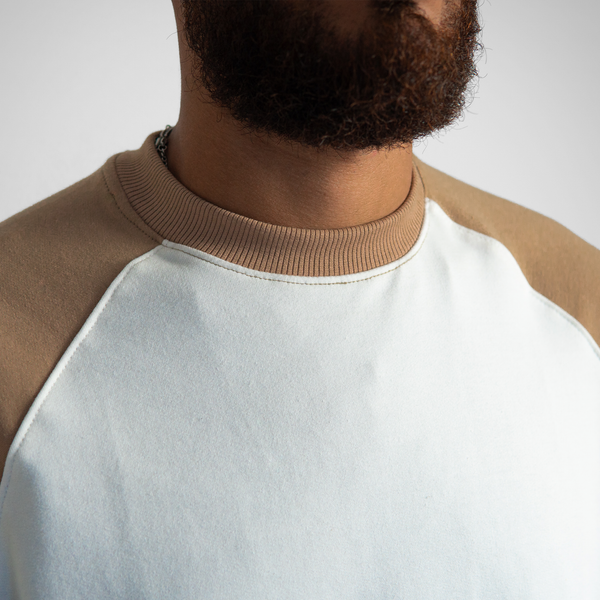 OVERSIZE RANGLAN BLANCO, CAMEL