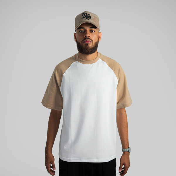 OVERSIZE RANGLAN BLANCO, CAMEL