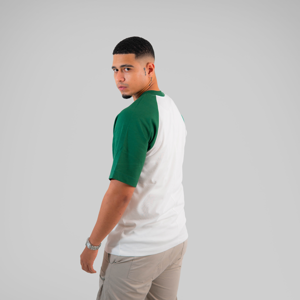 OVERSIZE RANGLAN BLANCO, VERDE