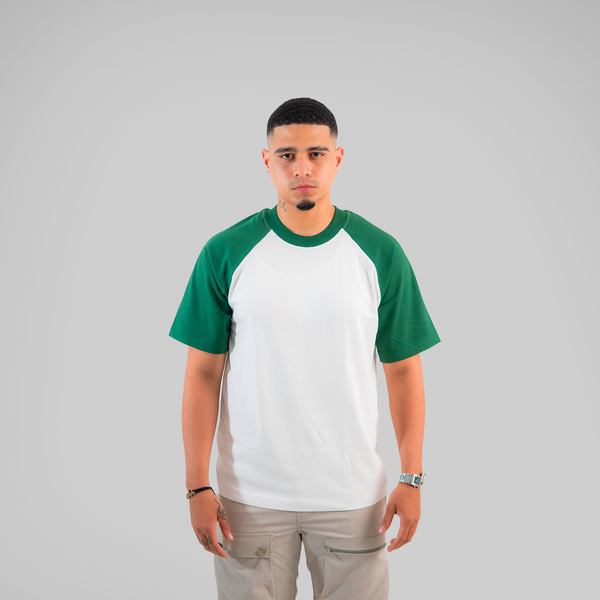 OVERSIZE RANGLAN BLANCO, VERDE