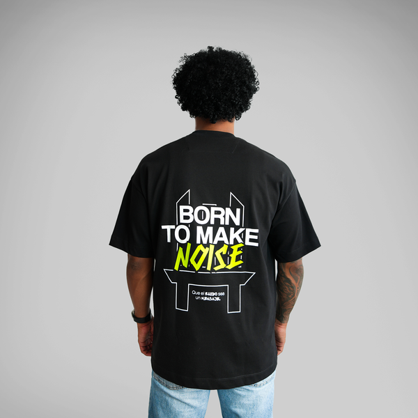 OVERSIZE ESTAMPADA MAKE NOISE NEGRA