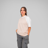 OVERSIZE RANGLAN BEIGE, BLANCO