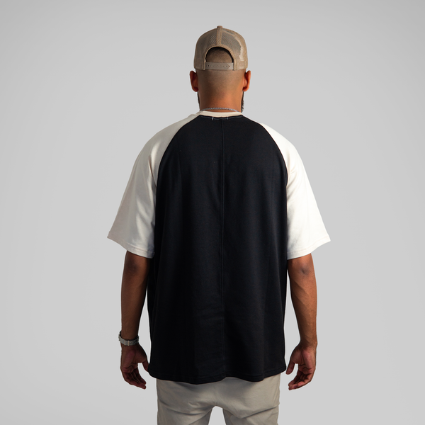 OVERSIZE RANGLAN NEGRO, BEIGE